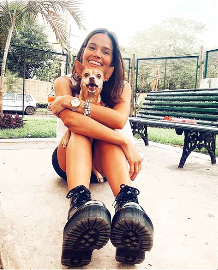 Elu con su perrita Pía